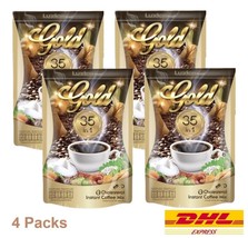 4 x Luxica Gold Instant Coffee Mix 35 in 1 Herbal Healthy Diet No Sugar Natural - £64.85 GBP