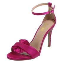 Womens Sandals Open Toe Heels Pumps Brash Fuchsia Pink Bow Dress Shoes-s... - £18.69 GBP