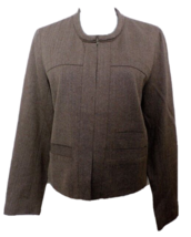 Coldwater Creek Brown Career Blazer Jacket Fall Lined Hook Eye Closures Small 6 - £14.93 GBP