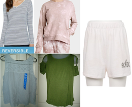 NEW Womens Size Large Clothing Bundle Lot of 5 tops &amp; shorts w/ tees, tank+ - £19.14 GBP