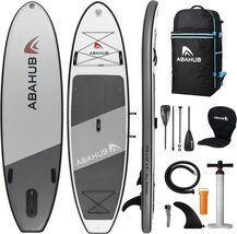 Abahub Inflatable SUP, Wide 10'6" x 34" x 6" iSUP,Gray Standup Paddleboard - $308.75