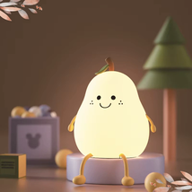 Rechargeable Pear Night Light – Multi-Color LED Lamp with Touch Control - $9.80