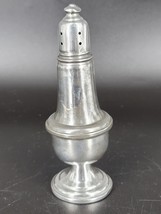 Empire Salt Shaker Weighted Pewter Glass Insert #742  5&quot;H x 1.75&quot;D Vinta... - £10.39 GBP