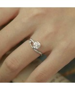 Round Diamond Engagement Ring 925 Silver Moissanite Half Eternity Weddin... - $261.52 CAD