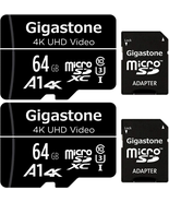 Gigastone 64GB 2-Pack Micro SD Card, 4K UHD Video, Surveillance Security... - $30.41