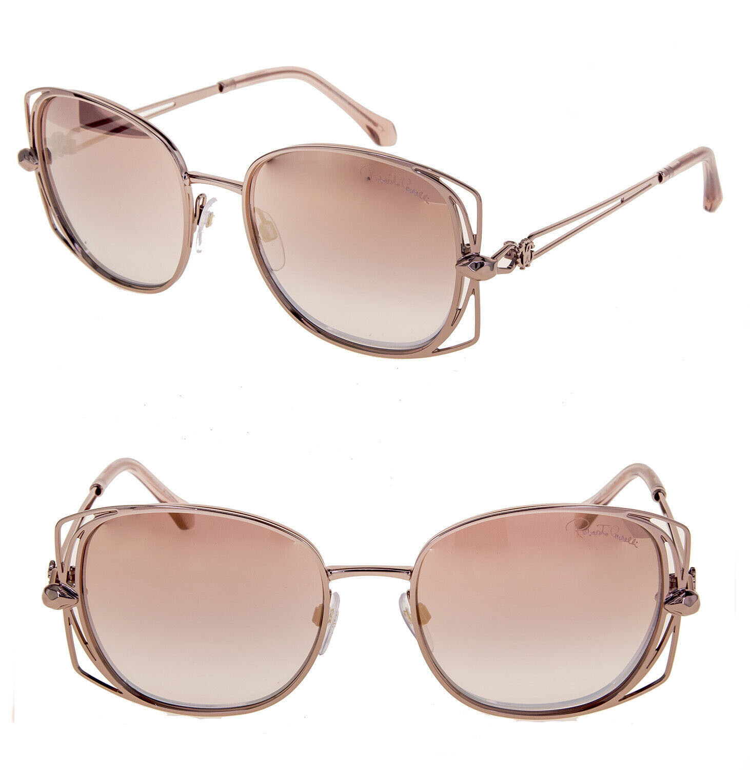 ROBERTO CAVALLI RC1031 CASENTINO Metal Pink Rose Gold Mirrored Sunglasse... - $132.66