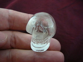 (HH103-J) HUMAN SKULL CLEAR white QUARTZ CRYSTAL I love skulls gemstone ... - $23.36