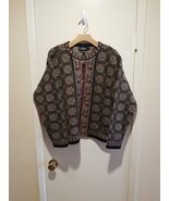 Icelandic Wool Cardigan Women&#39;s M Snowflake Brown Beige Hook Closure Hon... - $64.99 CAD