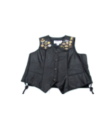 Women&#39;s Park V Leather  Motorcycle Vest w/ Harley Patches &amp; Pins (sz. 10) - £35.61 GBP