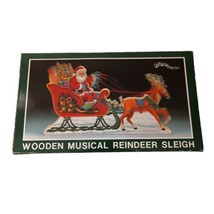 Musical Reindeer Wooden Sleigh Has Motion Christmas Winter Vintage 70s VIDEO - £31.12 GBP