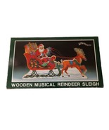 Musical Reindeer Wooden Sleigh Has Motion Christmas Winter Vintage 70s V... - £31.14 GBP