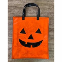 Pumpkin Halloween Latex Bag Tote Jack O Lantern Carry Travel Face Treat - £19.90 GBP