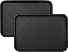 2 Pack Black Boot Trays 16.5"x12.5" Waterproof Shoe Mats Floor Protectors - $16.82