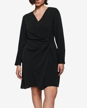 NWT Mango Women’s Angel Long Sleeve V-Neck Mini Dress Black Size 12 (2XL) - £33.31 GBP