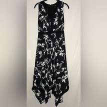 Banana Republic Floral Handkerchief-hem dress Black floral size 0 - $36.09