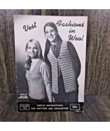 VTG 1969 VEST FASHIONS IN WOOL Crochet Knit Pattern Instruction Booklet ... - $14.84