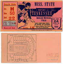 1949 Mississippi State College vs Tennessee Volunteers Scott Field Vintage Footb - £53.99 GBP