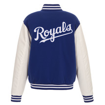 MLB Kansas City Royals Reversible Fleece Jacket PVC Sleeves Embroidered  Logos - £104.23 GBP