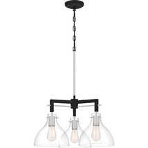 Quoizel Vanguard 3-Light Brushed Nickel Matte Black Modern Damp Rated Ch... - £77.73 GBP