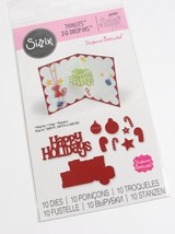 NEW - Sizzix Thinlits &#39;&#39;Happy Holidays 3D Drop Ins Sentiments &quot;Metal Die 661083 - £13.43 GBP