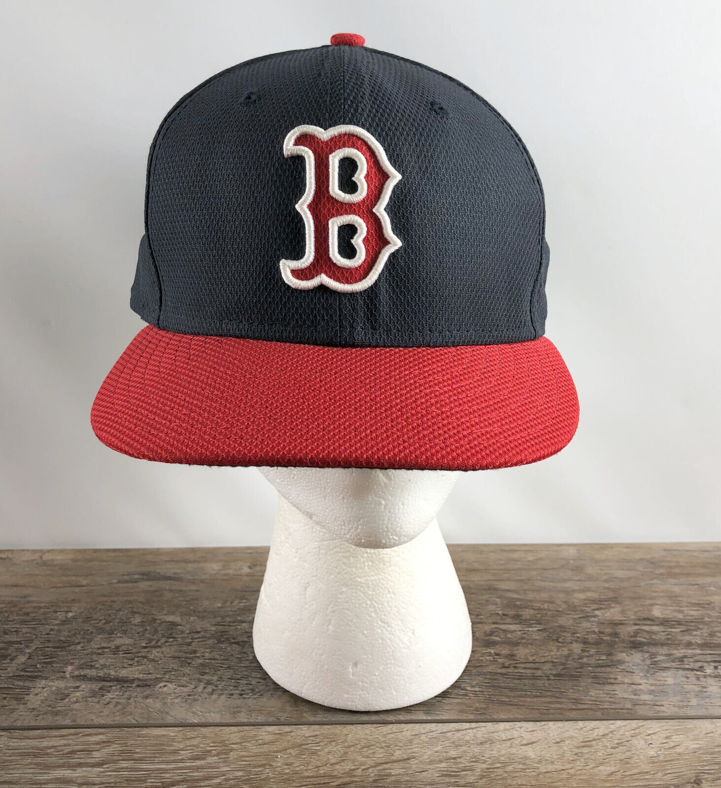 Boston Red Sox New Era 59Fifty Fitted Baseball Hat Blue w/Red 'B' - Size 7 1/8 - £15.73 GBP