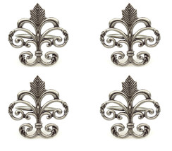 Fleur de lis Napkin Rings for Holidays Weddings Parties Set of 4 Napkin Holders - $14.03