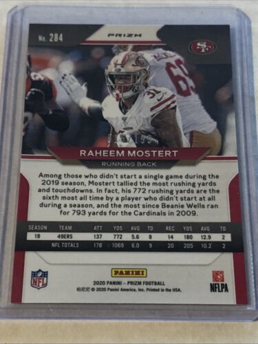2020 Prizm Raheem Mostert #284 Blue Shimmer Parallel 186 Of 199 Dolphins Item image 2