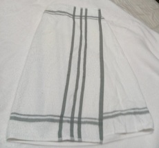 Gray Stripe on White Towel Wrap for Shower Bath Spa Sauna Gym Beach  - £8.76 GBP