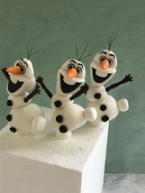 Sweet Gum paste Olaf. Hand crafted Fondant cupcake or cake toppers. Birthday, sh - £23.18 GBP