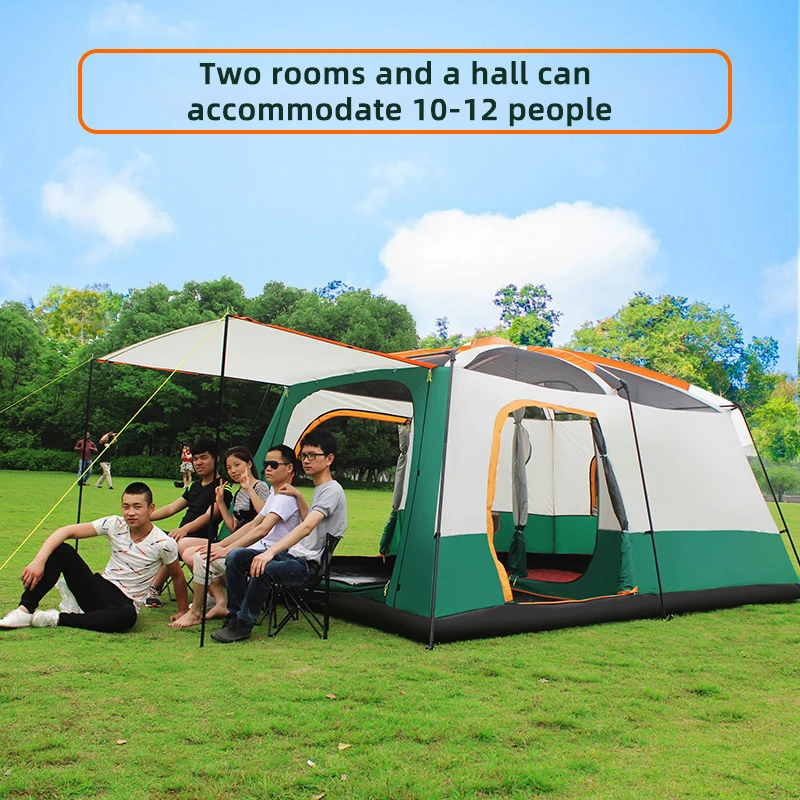 Outdoor Camping Large Family Tent Travel Outing Windproof Warm Uv Protection - £216.03 GBP
