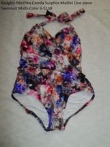 Badgley Mischka Multi-Color 6 Camila Surplice Maillot One piece Swimsuit... - $48.99