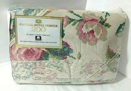 NEW Vtg Twin 3 pc Sheet Set Petit Point Sampler Lace Cottagecore Cannon ... - £46.65 GBP