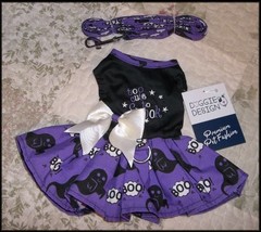 Pet Dog Too Cute to Spook Halloween Ghost Harness Dress Matching Leash XS S M - £20.06 GBP+