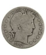 1904-S 50C Barber Half Dollar in About Good AG Condition, Natural Color - $64.34