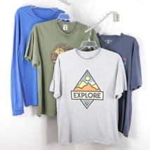 4pc Men&#39;s XL Travel Adventure Themed Graphic Print Cotton T-Shirts - £15.72 GBP