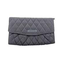 Vera Bradley Women&#39;s Gray Bi Fold Wallet Quileted Card Slots Zipper Pouch - $21.33