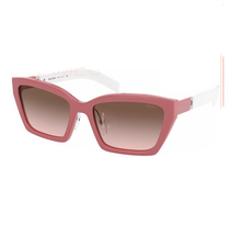 PRADA DUPLE Rectangular PR14XS White Pink Brown Color Block Sunglasses 14X - £151.59 GBP