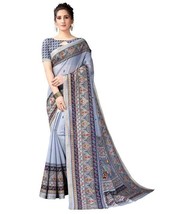 Stilvolle graue Saree-Sari für Frauen mit Druck - £1.58 GBP