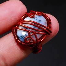 Dendritic Opal Fashion Wire Wrapped Handcrafted Copper Jewelry Ring 6.75&quot; SA 739 - £3.96 GBP