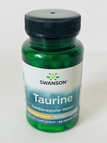 Swanson Ajipure Taurine, Pharmaceutical Grade 500 mg - 60 Veggie Caps - Exp 8/25 - $12.77