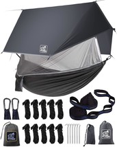 Miztli Camping Hammock With Net And Rain Fly, Travel Backpacking Hammock Tent - £62.60 GBP