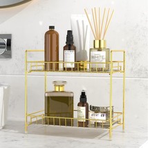 2 Tier Bathroom Organizer Countertop With Transparent Liner, Perfume Organizers  - $32.99