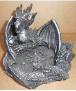 Killer Dragon Bacchus Fantasy Medieval Black Resin Ashtray Trinket Box R... - £15.50 GBP