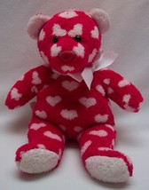 Mary Meyer SOFT Valentine&#39;s Day RED BEAR W/ HEARTS 8&quot; Bean Bag Stuffed A... - $16.34