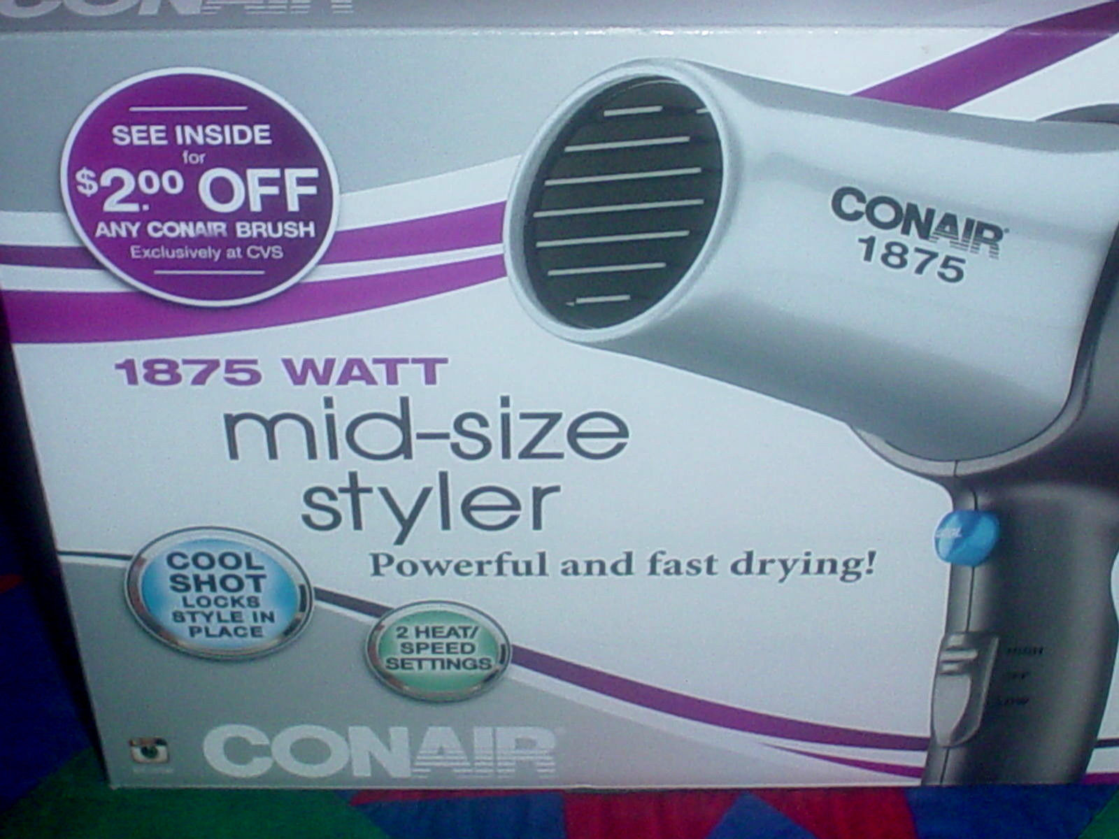 Primary image for CONAIR 1875 Watt Mid-Size Styler Model#266NP -Powerful & Fast Drying- New- 