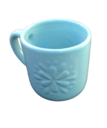 Vintage Double Nice Co. LTD Ceramic Coffee Mug Teal Flower Daisy Blue Em... - $10.44