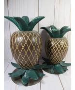 Pineapples Metal Tropical Home Decor 7 1/2&quot; &amp; 6 1/4&quot;, Sturdy &amp; Well-made. - £12.40 GBP