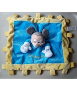 DISNEY MICKEY MOUSE BABY SECURITY BLANKET BLUE YELLOW STUFFED ANIMAL PLU... - $10.66