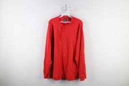 Vintage 90s Gap Mens Large Distressed Ribbed Knit Long Sleeve Henley T-Shirt Red - £39.46 GBP