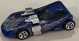 Vintage 1993 HOT WHEELS 1/64 Diecast  M.I. Metallic Blue With Gold Flames Loose - £4.66 GBP